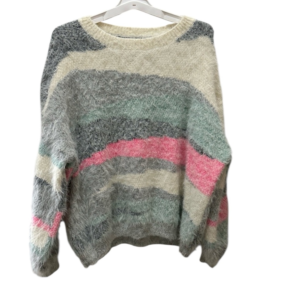 &MERCI fuzzy oversized warm sweater size Large